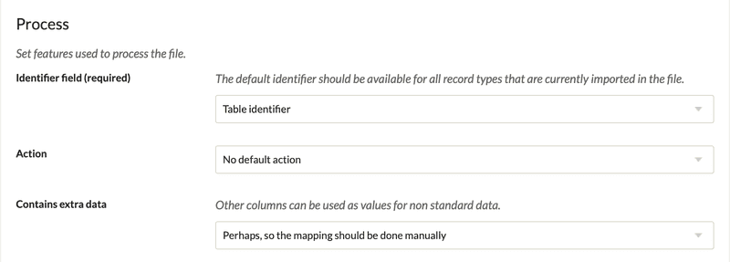 Import settings