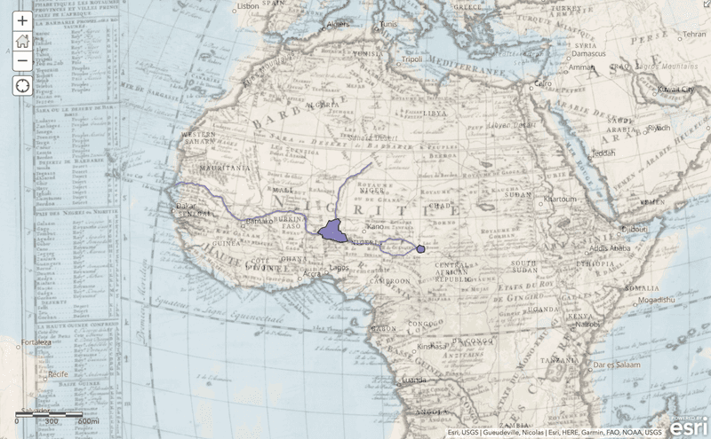 Result of Digitizing Features for the Georeferenced Map